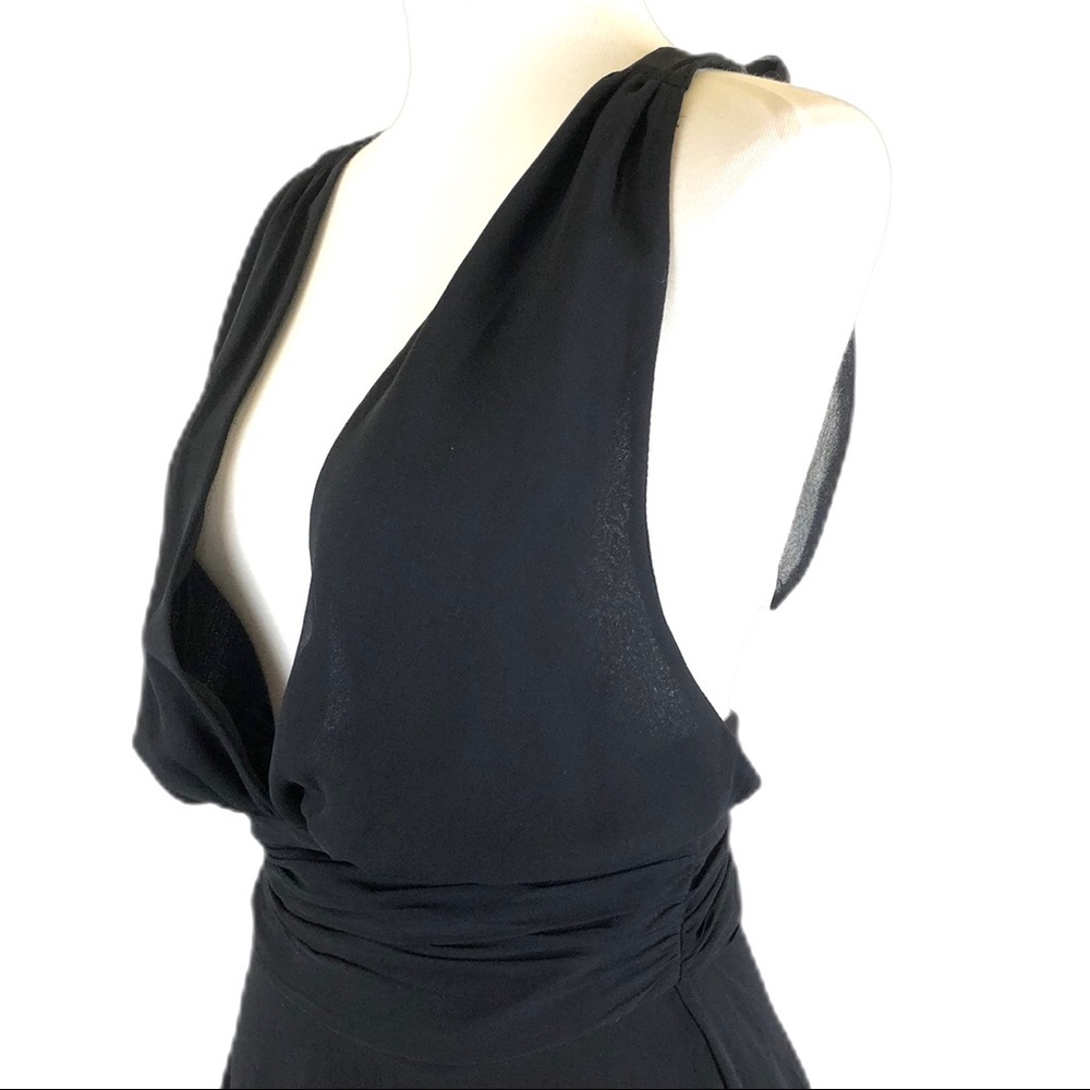 Vintage black silk Marilyn Monroe halter dress - Picture 3 of 8